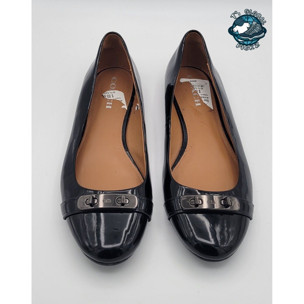 COACH Oswald Black Patent Leather Ballet Flat Womens size 11 B - Picture 2 of 12
